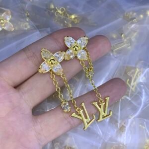 Crystal Clover Drop Earrings
