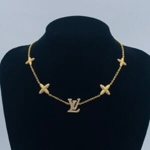 Pavé Monogram Star Station Necklace
